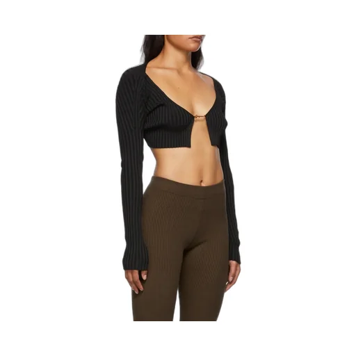 Jacquemus Ribbed Knit Cropped Cardigan