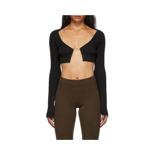 Jacquemus Ribbed Knit Cropped Cardigan