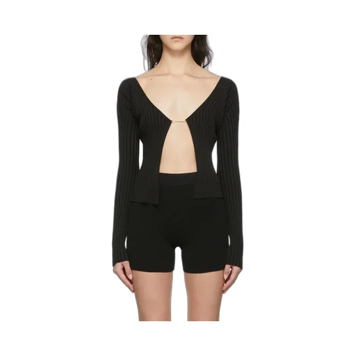 Jacquemus Ribbed Knit Cropped Cardigan