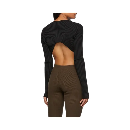 Jacquemus Ribbed Knit Cropped Cardigan
