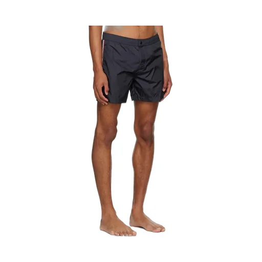 Moncler Logo Patch Stripe Detailed Swim Shorts
