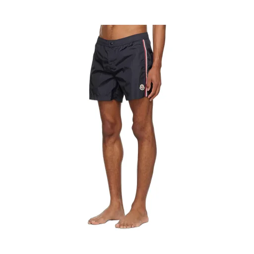 Moncler Logo Patch Stripe Detailed Swim Shorts