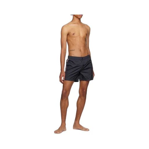 Moncler Logo Patch Stripe Detailed Swim Shorts