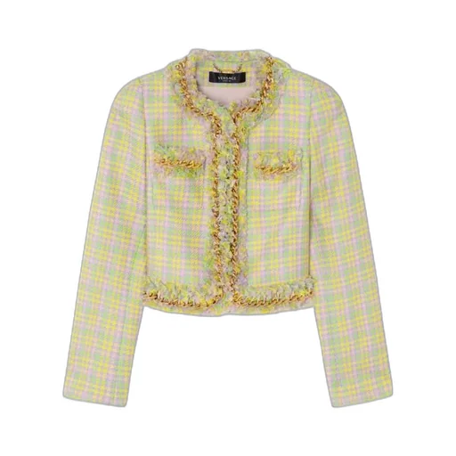 Houndstooth-Print Tweed Jacket