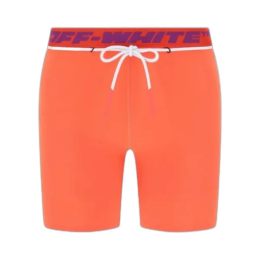 Off-White Elastic Waist Stretch Shorts