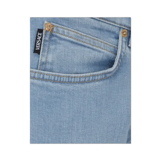 Versace Logo Patch Low Waist Jeans