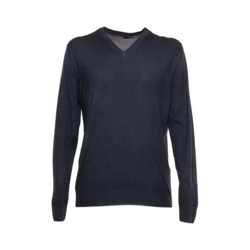 Long-Sleeved V-Neck Knitted Sweater