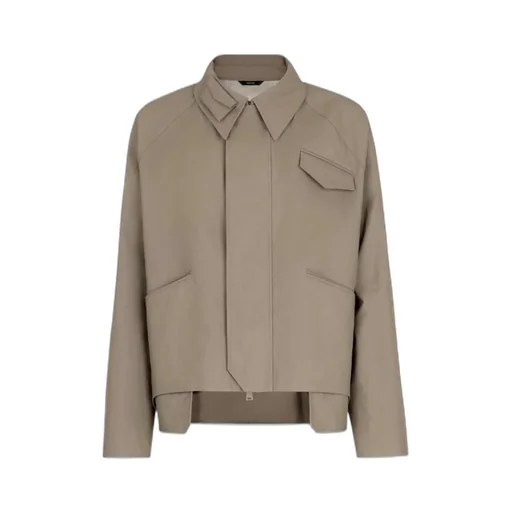 Fendi Asymmetric Hem Cropped Jacket