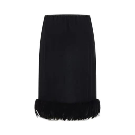 Long Skirt In Crepe Muslin And Feathers