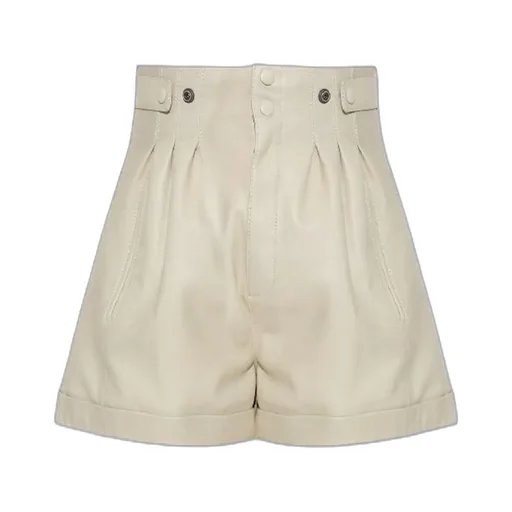Saint Laurent Button Detailed High Waist Shorts