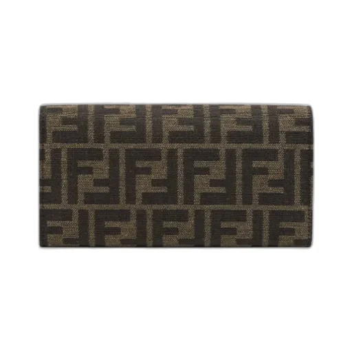 Fendi Continental Logo Plaque Chained Wallet