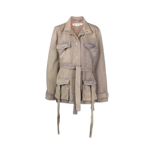 Dyed Denim Cargo Field Jkt Brown A No Co