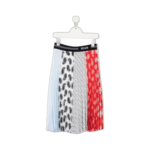 Teen Patchwork Pleated Midi Skirt