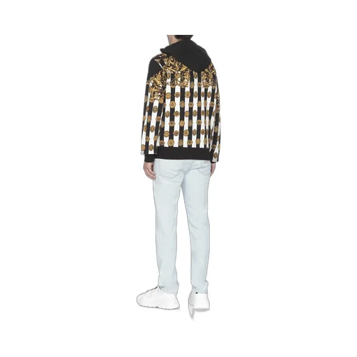 V-Emblem Medusa-Print Fleece Hoodie