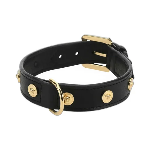 Versace Medusa Plaque Buckled Dog Collar