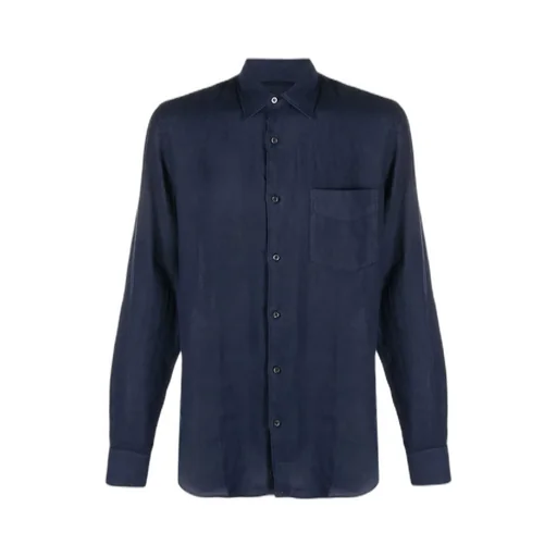 Pointed-Collar Long-Sleeved Shirt