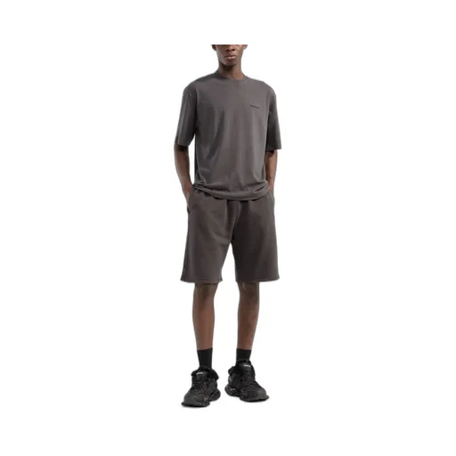 Diag-Stripe Cotton Shorts