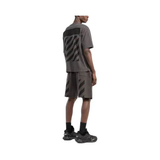 Diag-Stripe Cotton Shorts