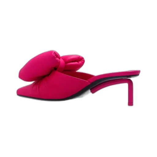 Allen Padded-Bow Leather Mules
