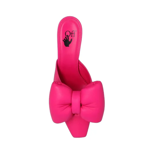 Allen Padded-Bow Leather Mules