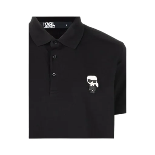 Karl Lagerfeld Logo Patch Short Sleeved Polo Shirt