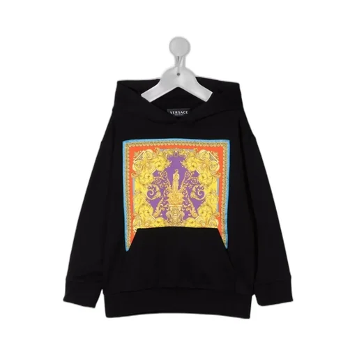 Versace Kids Baroque Printed Long Sleeved Hoodie