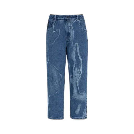 Fendi Contrasted Logo Motif Denim Trousers