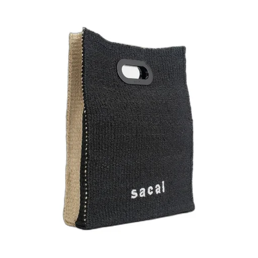 Sacai Logo Embroidered Woven Tote Bag
