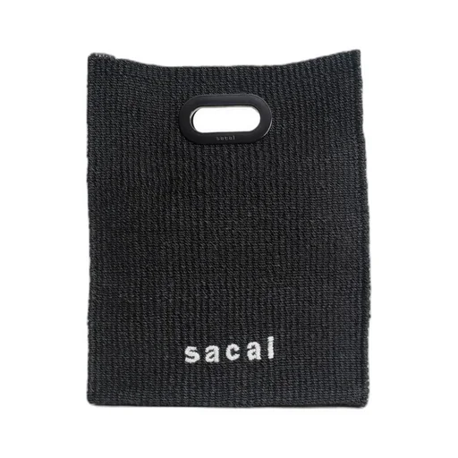 Sacai Logo Embroidered Woven Tote Bag