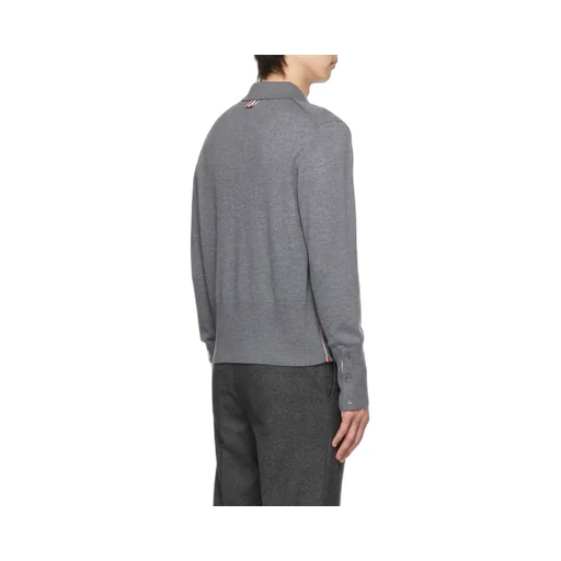 4-Bar Long-Sleeved Knitted Polo Shirt
