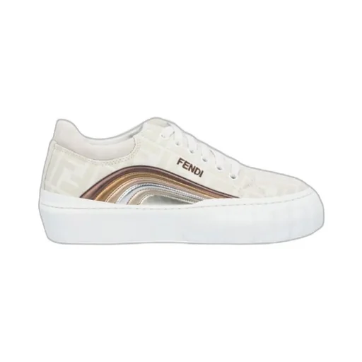 White Fabric Low-Tops