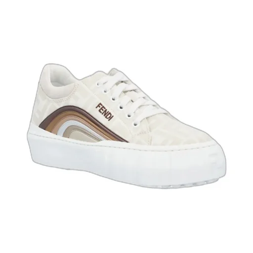 White Fabric Low-Tops