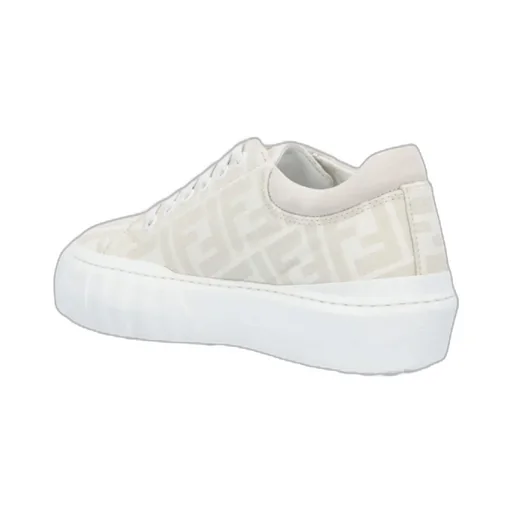 White Fabric Low-Tops