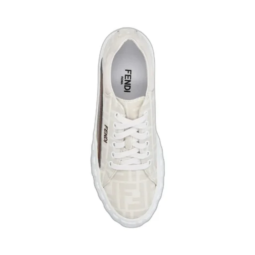 White Fabric Low-Tops