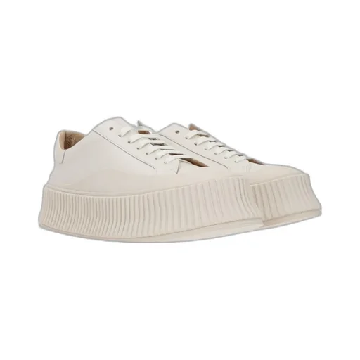 Ribbed-Sole Low-Top Sneakers