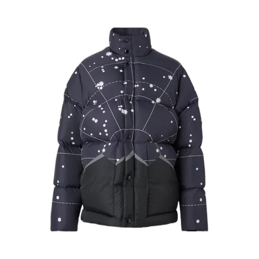 Geometric Print Puffer Jacket