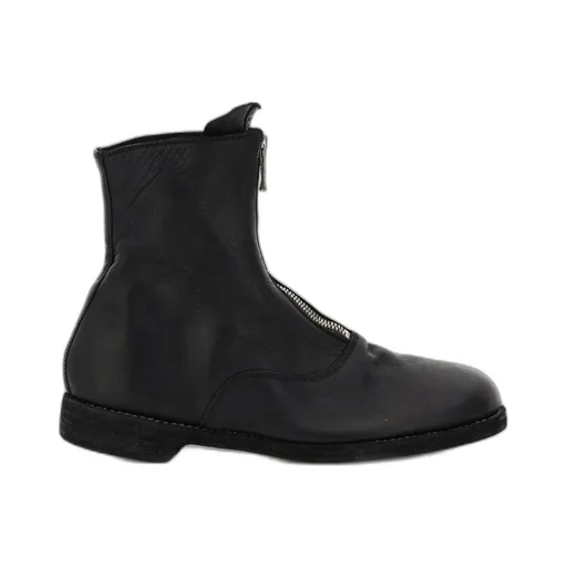 Leather Zip-Front Ankle Boots