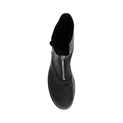 Leather Zip-Front Ankle Boots