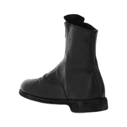 Leather Zip-Front Ankle Boots