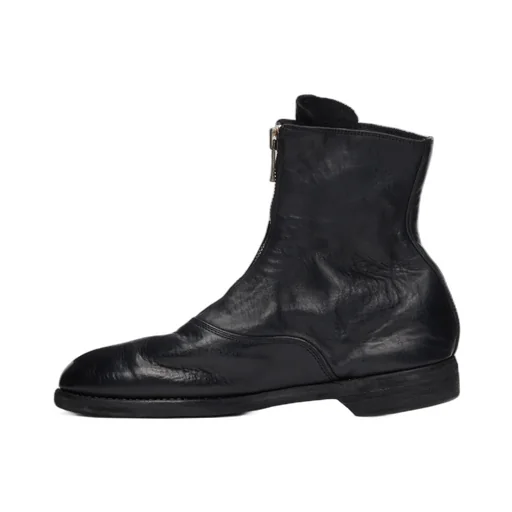 Leather Zip-Front Ankle Boots