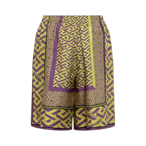 Versace Greca Pattern Logo Printed Shorts