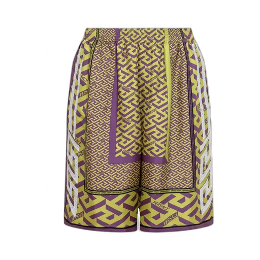 Versace Greca Pattern Logo Printed Shorts