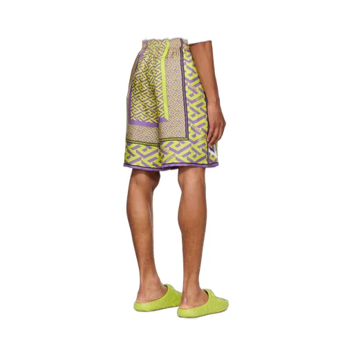 Versace Greca Pattern Logo Printed Shorts