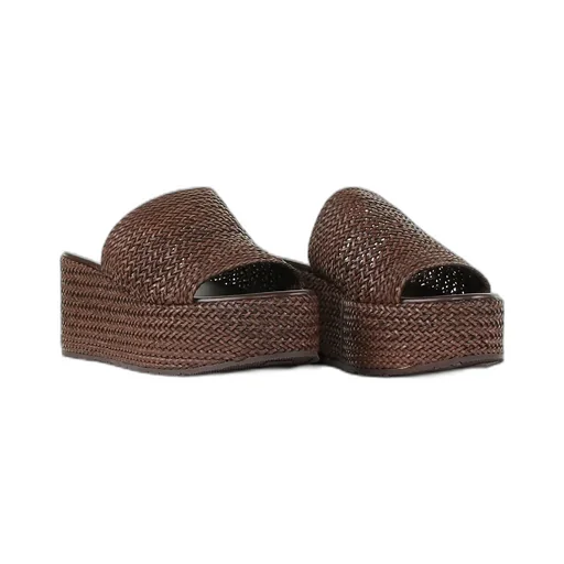 Interwoven Platform Wedge Sandals