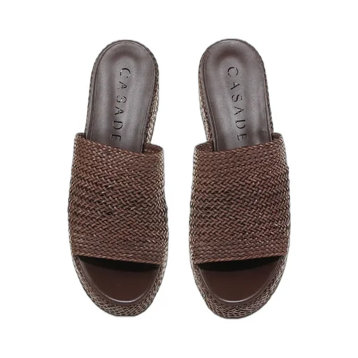 Interwoven Platform Wedge Sandals