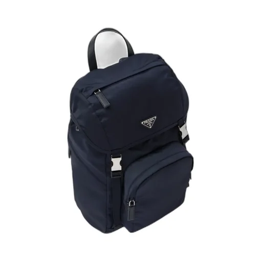 Prada Logo Plaque Buckled Backpack