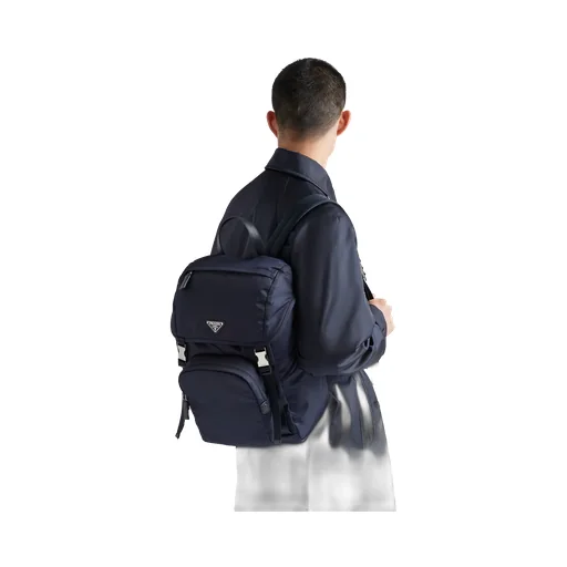Prada Logo Plaque Buckled Backpack