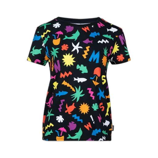 Black Classic Printed Pattern Short-Sleeved T-Shirt