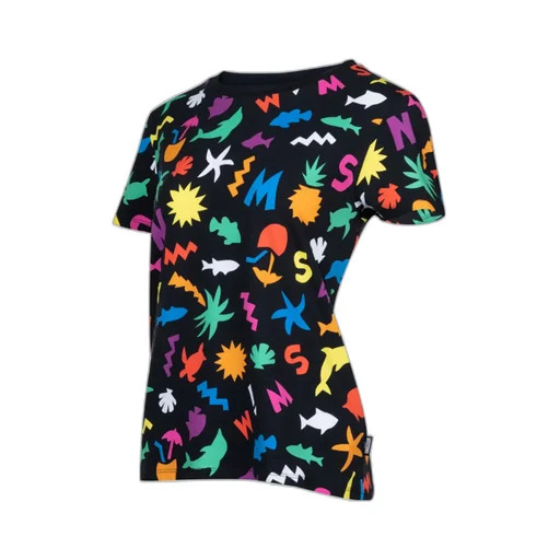 Black Classic Printed Pattern Short-Sleeved T-Shirt