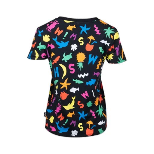 Black Classic Printed Pattern Short-Sleeved T-Shirt